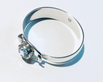 Vintage NE FROM Sterling Silver With Faceted Rock Crystal Bracelet Circa 1960s Denmark