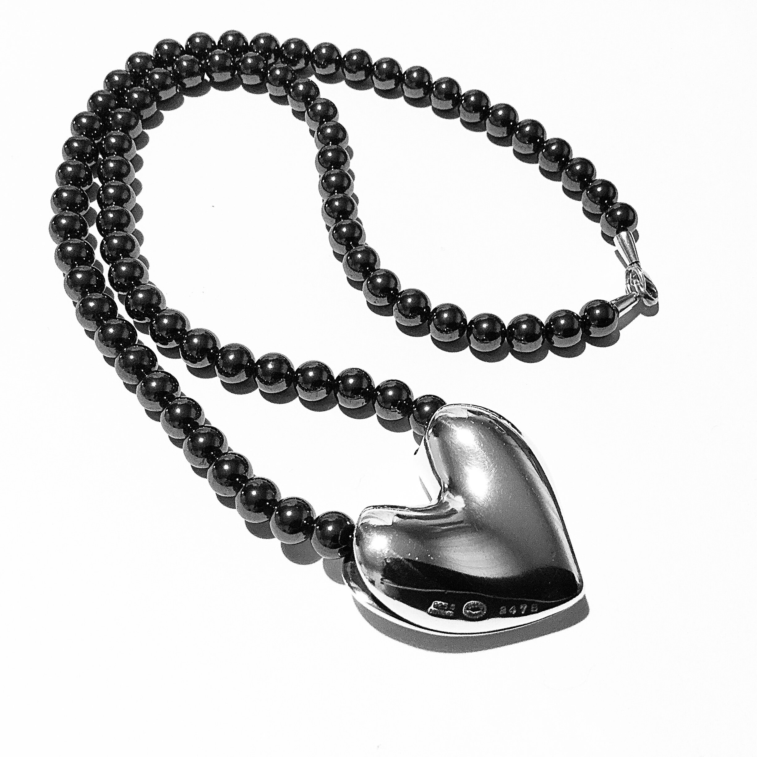 シルバーオブシディアンハートNo.2478 オブシディアン ハートの通販