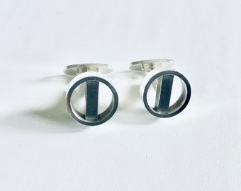 Vintage Original Sterling Silver Cufflinks By Georg Jensen Circa 1950s Denmark