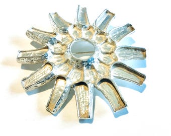 Rare Else And Paul Hughes Large Solid Sterling Silver Pendant/Brooch Circa 1960s Norway