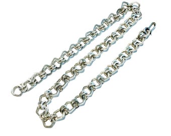 Stunning Very Rare Handmade By Claes Giertta In His Workshop Vintage Heavy Sterling Silver Fancy Links Necklace 1981 Stockholm Sweden