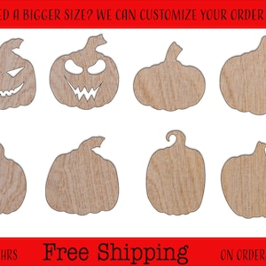 Halloween Pumpkin, Carved Pumpkin, Pumpkins Unfinished Wood Cutouts Shapes Large & Small Sizes