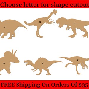 Jurassic Dinosaur Wood Shapes Megalosaurus Triceratops Large, Medium, or Small Sizes