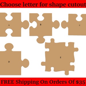 Puzzle Pieces, Jigsaw Pieces, Single Jigsaw Wood Cutout Shapes And Silhouettes - Large, Medium, or Small Sizes