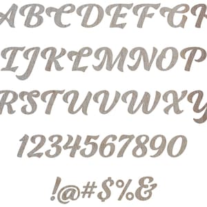 Fontes de letras de madeira únicas - Contraplacado de bétula inacabado de 2 a 30 polegadas - Fonte Ganche - Monograma de artesanato decorativo, decoração de casa, artesanato DIY