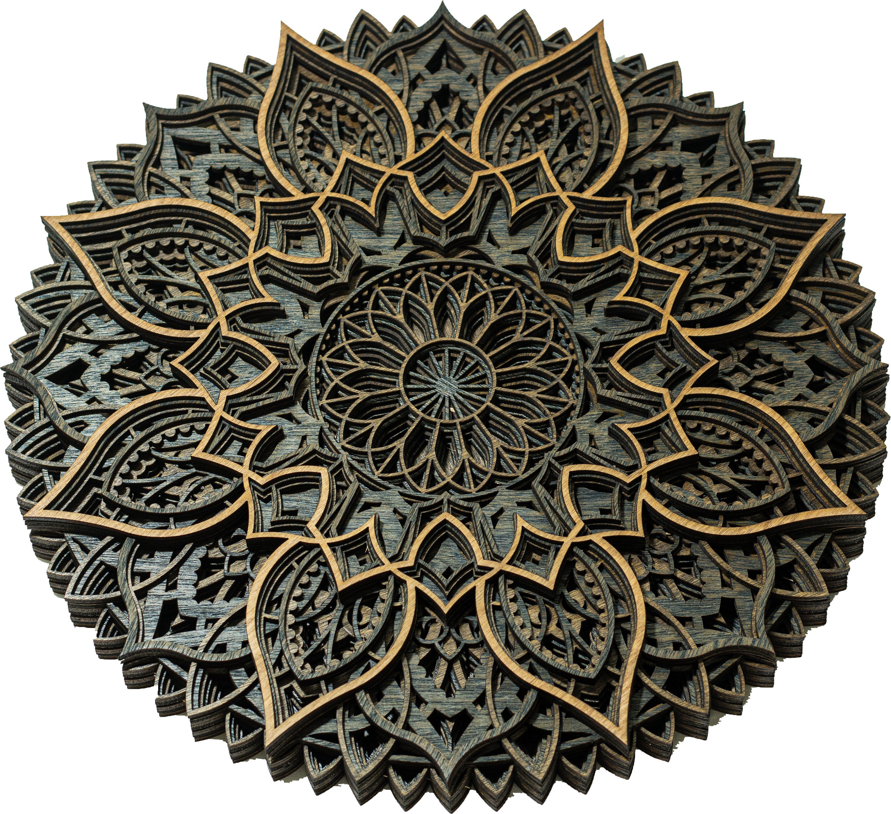 Mandala Round 9 layered Multi Layered Wood Wall Decor Etsy