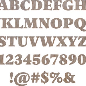 Fontes de letras de madeira únicas - Contraplacado de bétula inacabado de 2 a 30 polegadas - Fonte Zenon - Monograma de artesanato decorativo, decoração de casa, artesanato DIY