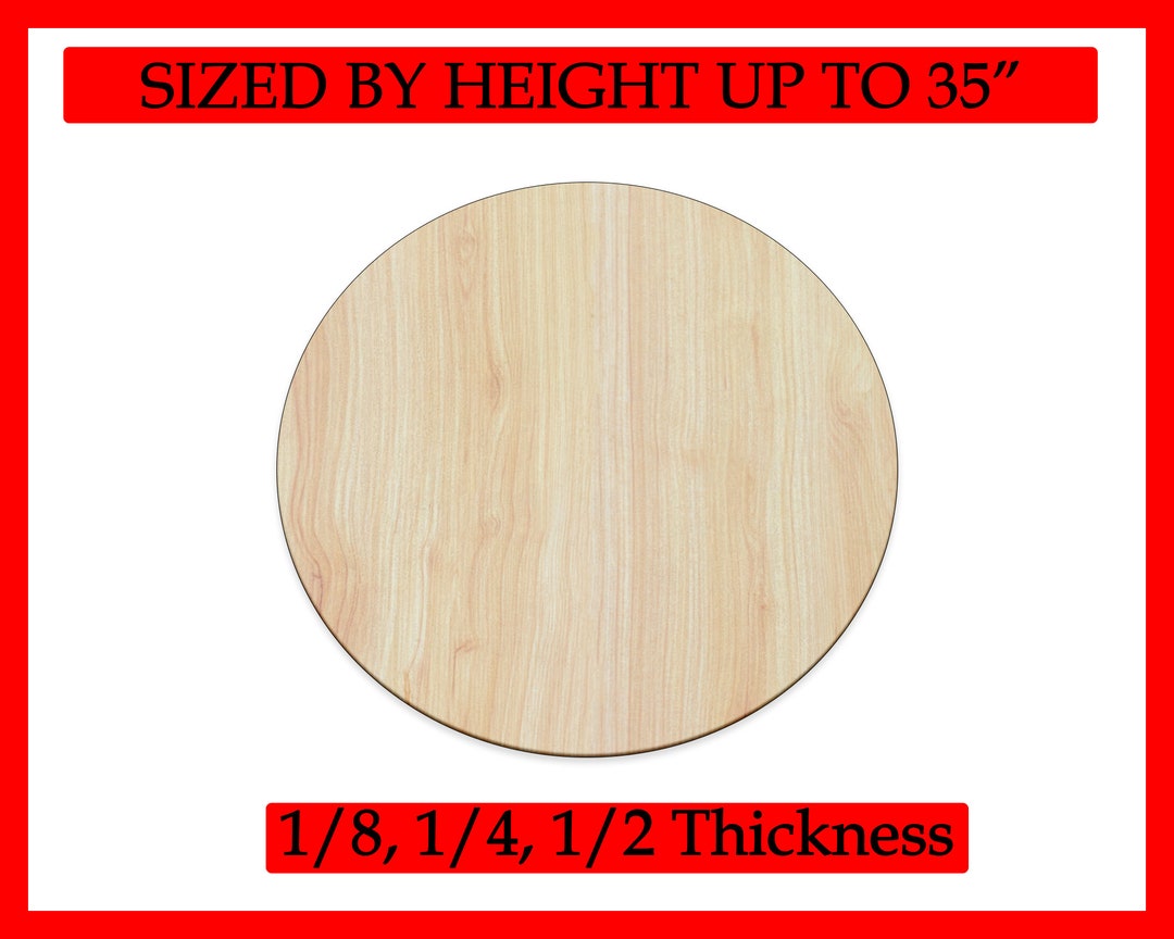 Unfinished Wood Circle Shape Wood Round Birch DIY Craft Blank 1/8, 1/4