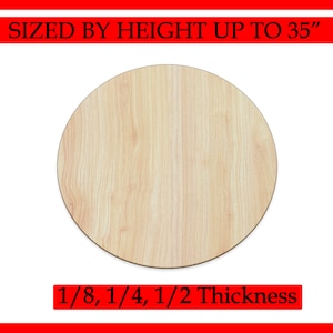 Unfinished Wood Circle Shape - Wood Round Birch- DIY Craft Blank 1/8", 1/4", 1/2" Thick up to 35 inches in Diameter - Laser Cut Out