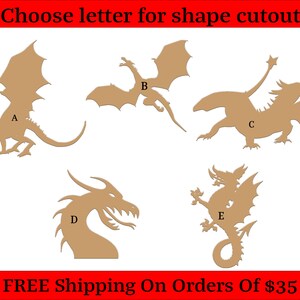 Flying Dragon, Dragon Head, Serpent, Draco Cutouts Shapes Large & Small Sizes