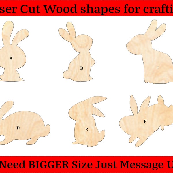 Easter Bunny Jumping Bunny Cute Bunny Egg Wood Cutout Shapes And Silhouettes - Large, Medium, or Small Sizes