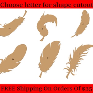 Feathers Bird Duck Themed Wood Cutout Shapes And Silhouettes - Large, Medium, or Small Sizes