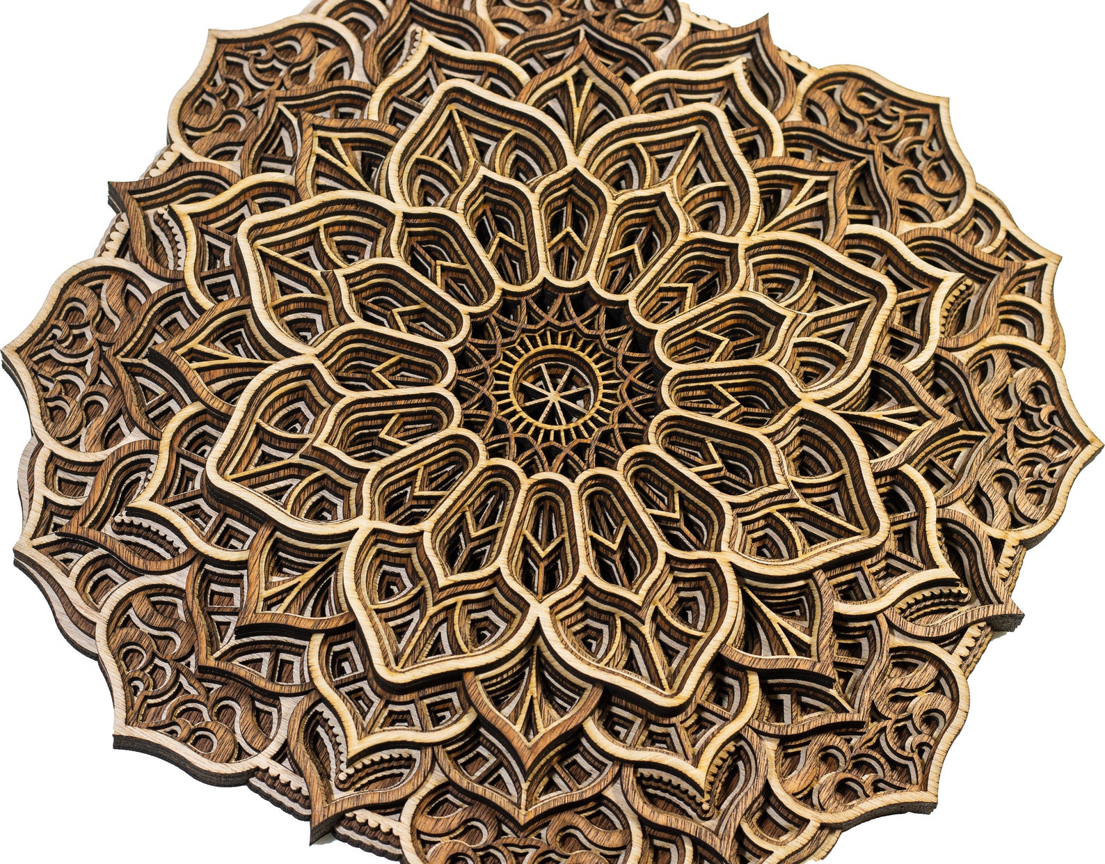 Geometric 8 Multi Layered Wood Wall Decor Mandala Wall Decor Etsy