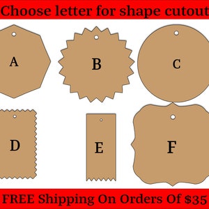 Price Tag Product Tag Wood Cutout Shapes And Silhouettes - Large, Medium, or Small Sizes