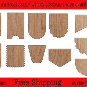 Banners, Flags, Pennant Unfinished Wood Cutouts Shapes Large & Small Sizes