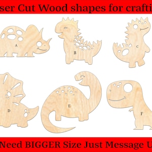 Cartoon Dinosaur, Baby Raptor, Baby Dino, Cute Dino Wood Cutout Shapes And Silhouettes - Large, Medium, or Small Sizes