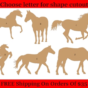 Horses, Jumping Horse, Running Horse, Unfinished Wood Cutouts Shapes Large & Small Sizes