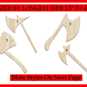 Unfinished Wooden Axe - Viking Axe - Medieval Axes- DIY Craft Blank 1/8", 1/4", 1/2" Thick up to 35 inches in Diameter - Laser Cut Blanks