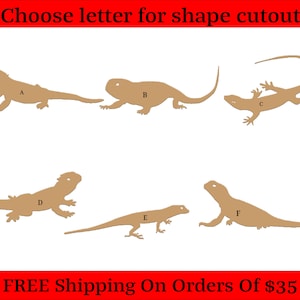 Lizards Gecko Chameleon Reptile Newt Themed Wood Cutout Shapes And Silhouettes - Large, Medium, or Small Sizes