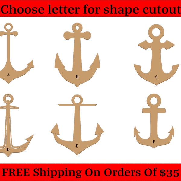 Sea anchor, Drift Anchor, Drift Sock, Boat Break Wood Cutout Shapes And Silhouettes - Large, Medium, or Small Sizes