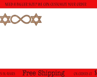 Star Of David Unfinished Wood Cutouts Shapes Large & Small Sizes