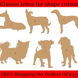 Poodle, Maltese, Terrier, Dogs Unfinished Wood Cutouts Shapes Large & Small Sizes