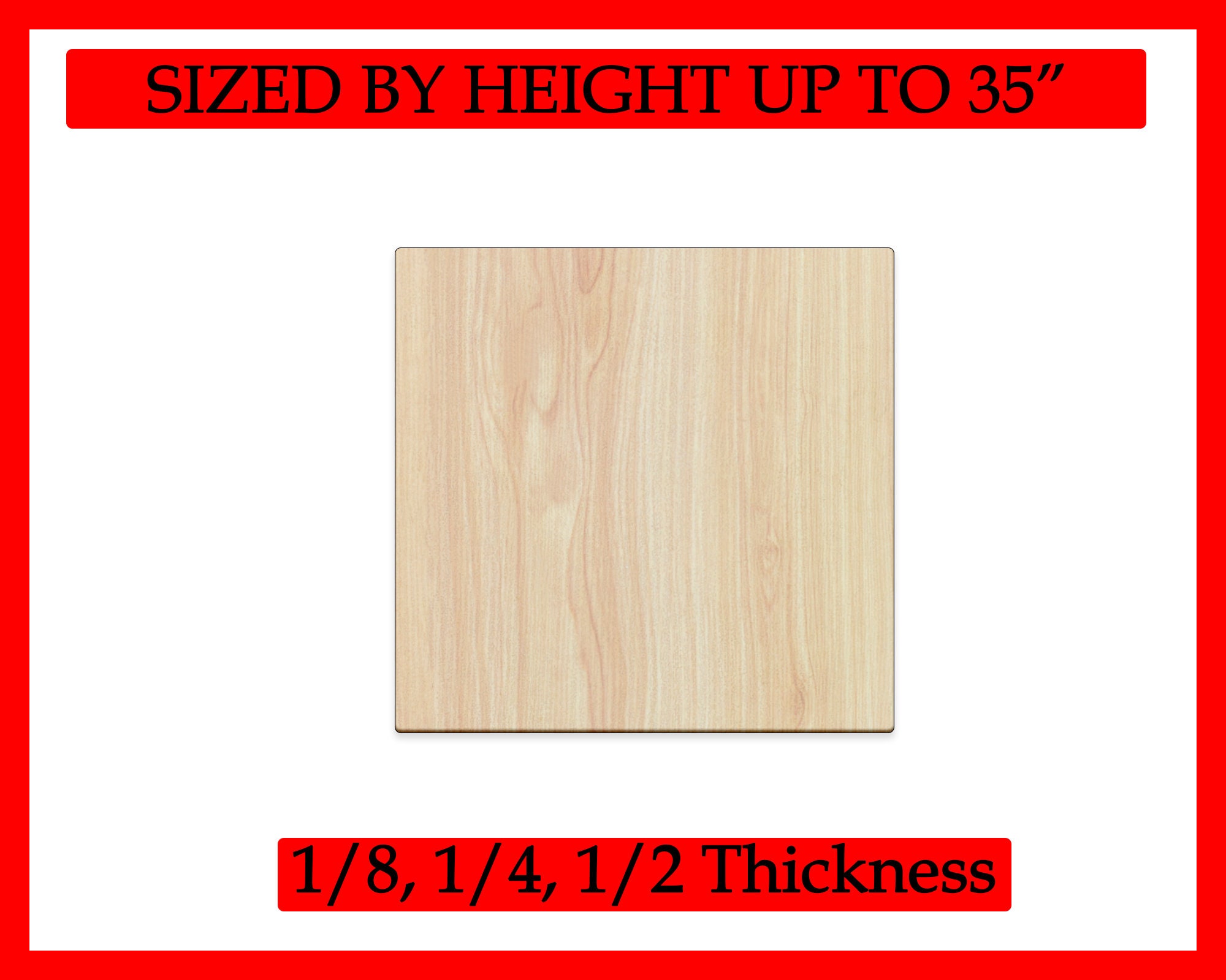 6 wood squares, 2”x3”, DECOE-W-002
