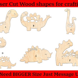 Cartoon Dinosaur, Baby Raptor, Baby Dino, Cute Dino Wood Cutout Shapes And Silhouettes - Large, Medium, or Small Sizes
