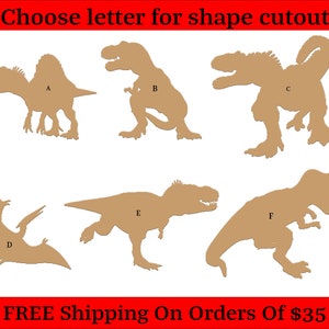 Jurassic Dinosaur Wood Shapes Megalosaurus Triceratops Large, Medium, or Small Sizes