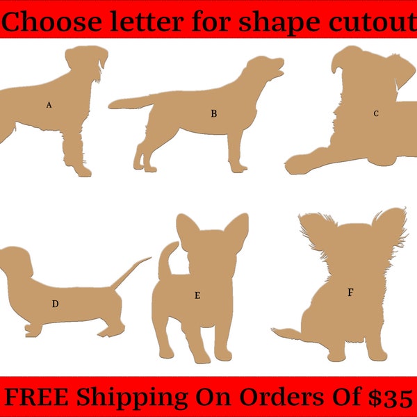 Sheep Dog, Herd Dogs, Two Dogs, Pug Unfinished Wood Cutouts Shapes Large & Small Sizes