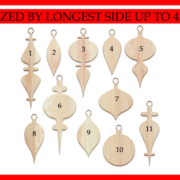 Unfinished Wood Ornaments, Wood Crafting, Wood Shape, Christmas - DIY Craft Blank 1/8", 1/4", 1/2" Thick up to 35 inches in Diameter