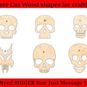 Skull Shapes, Sugar Skulls, Skeleton Skull Wood Cutout Shapes And Silhouettes - Large, Medium, or Small Sizes