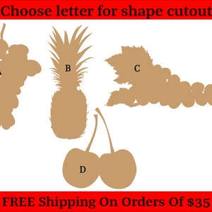 Fruits Vegetables Veggies Wood Cutout Shapes And Silhouettes - Large, Medium, or Small Sizes