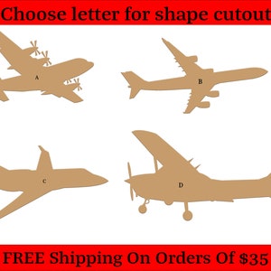 Airplane Aircraft Aeroplane Unfinished Wood Cutouts Shapes Large & Small Sizes