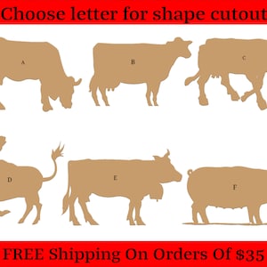 Pig, Cow, Bull, Farm Animals Unfinished Wood Cutouts Shapes Large & Small Sizes