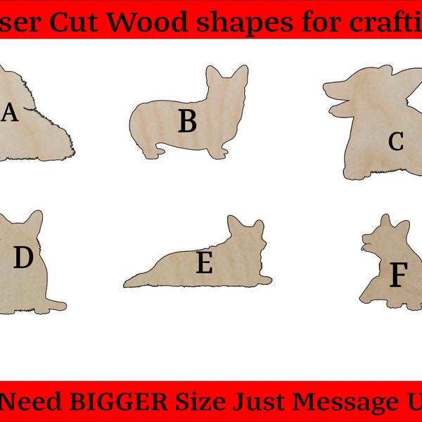 Corgi Dog Pembroke Welsh Corgi Wood Shape Cutout Silhouettes - Large Medium Small Sizes