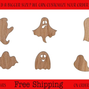 Halloween Ghost Unfinished Wood Cutouts Shapes Large & Small Sizes