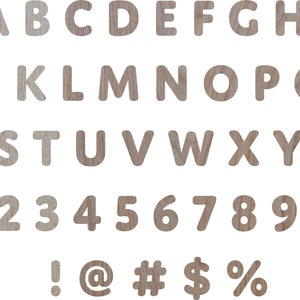 Fontes de letras de madeira únicas - Contraplacado de bétula inacabado de 2 a 30 polegadas - BuckWheat San Font - Monograma de artesanato decorativo, decoração de casa, artesanato DIY