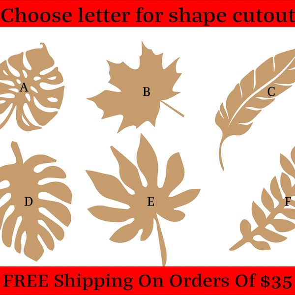 Leaf Leaves Shape Wood Cutout Shapes And Silhouettes - Large, Medium, or Small Sizes