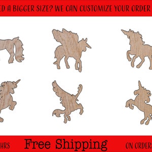 Real Unicorn, Magical Horse, Majestic Unicorn Unfinished Wood Cutouts Shapes Large & Small Sizes