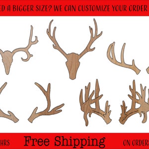 Antlers Deers Bucks Fawns Unfinished Wood Cutouts Shapes Large & Small Sizes