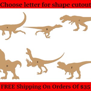 Jurassic Dinosaur Wood Shapes Megalosaurus Triceratops Large, Medium, or Small Sizes