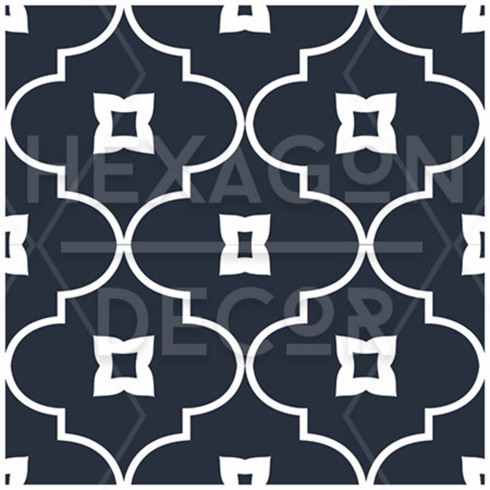 Dark Blue Moroccan Wallpaper Wall Mural Repositionable - Etsy