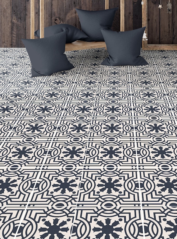 Geometric Pattern Vinyl Flooring
