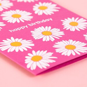 Happy Birthday Letterpress Card Foil Card Daisy Greeting Card image 2