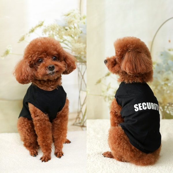 Fashion Small Medium Dog Spring Summer Clothes Pet Puppy Costume Dog Cat Cool SECURITY Dog Printed White Apparel Vest USA