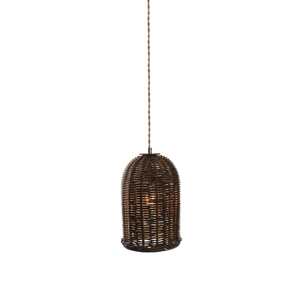 Noyer Boho Pendant abat-jour à la main paniers faits à la main luminaire moderne éclairage moderne