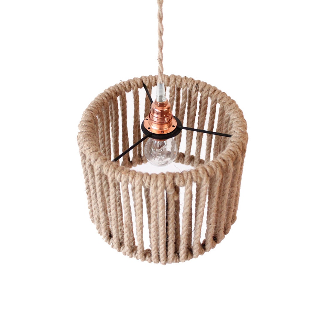 Boho Cord Pendant Light Jute Ceiling Lampshade Jute Handmade Etsy