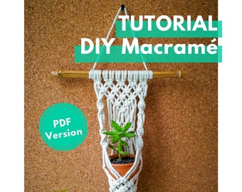 DIY (ENG) Macrame Tutorial plant hanger "Melbourne" - Téléchargement instantané du didacticiel PDF numérique