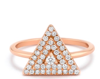 ELOISE. Triangle Ring, Delicate Diamond Ring for Her!
